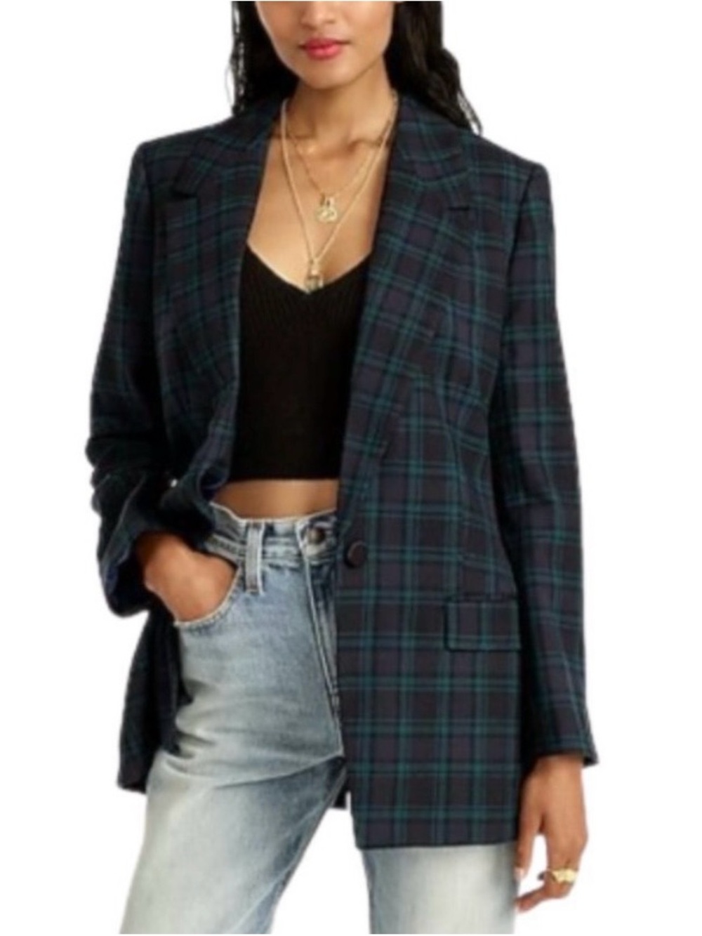 J. Crew Tartan Plaid Single-Button Blazer